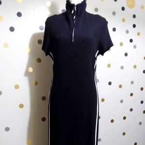 VTG RONNI NICOLE BLK W/ RACER STRIPES MAXI SZ 14